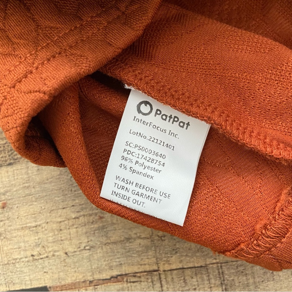 Dress Adorable Knit Rust Puff Sleeve Mock Neck Dress - Picture 5 of 10
